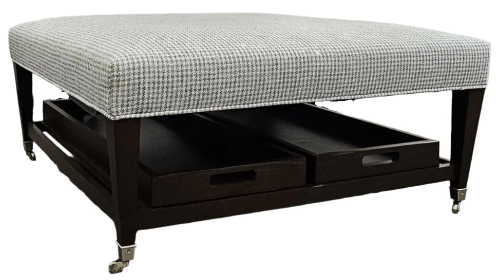 Kara Prospect Pewter Cocktail Ottoman