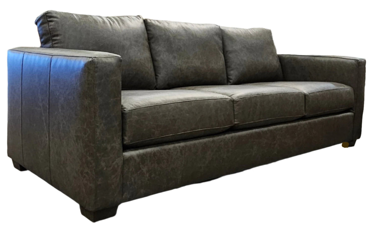 Omaha Grey Leather Sofa