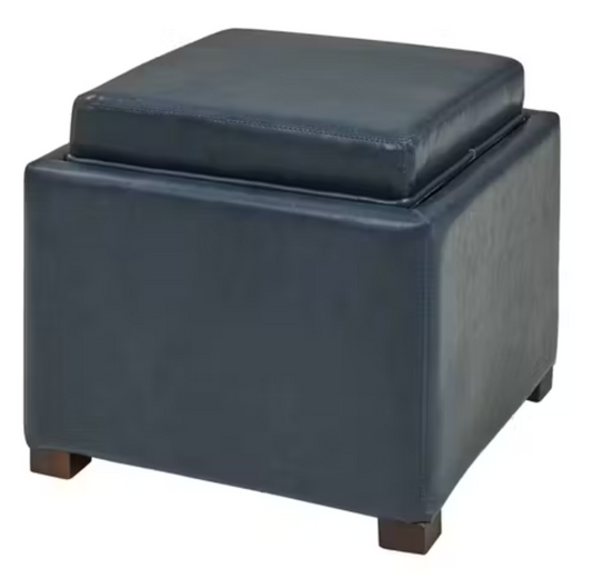Cameron Vintage Blue Storage Ottoman