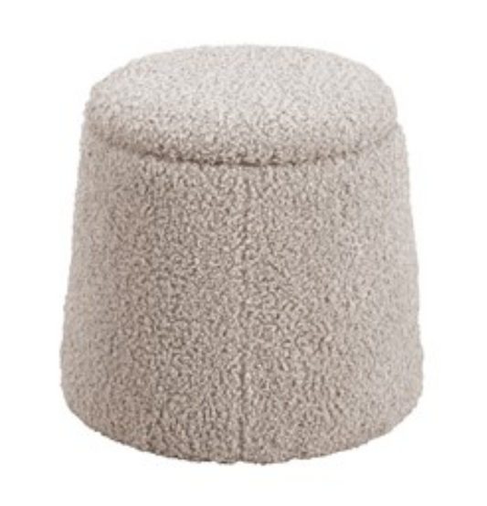 Tara Beige Storage Ottoman