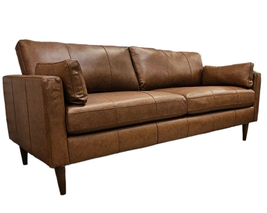 Trafton Natural Instincts Rust Leather Sofa