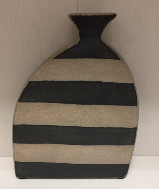 Black and Tan Stripe Vase