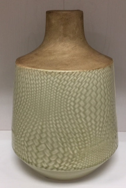 Vase with Green Braided Glaze