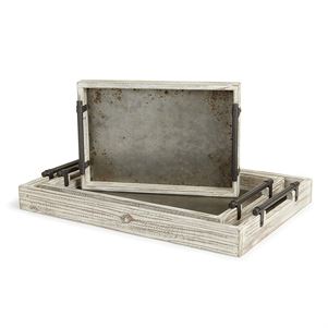 Wood and Galvanized Tray